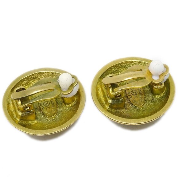 Chanel Button Earrings Clip-On Gold - Picture 3 of 4